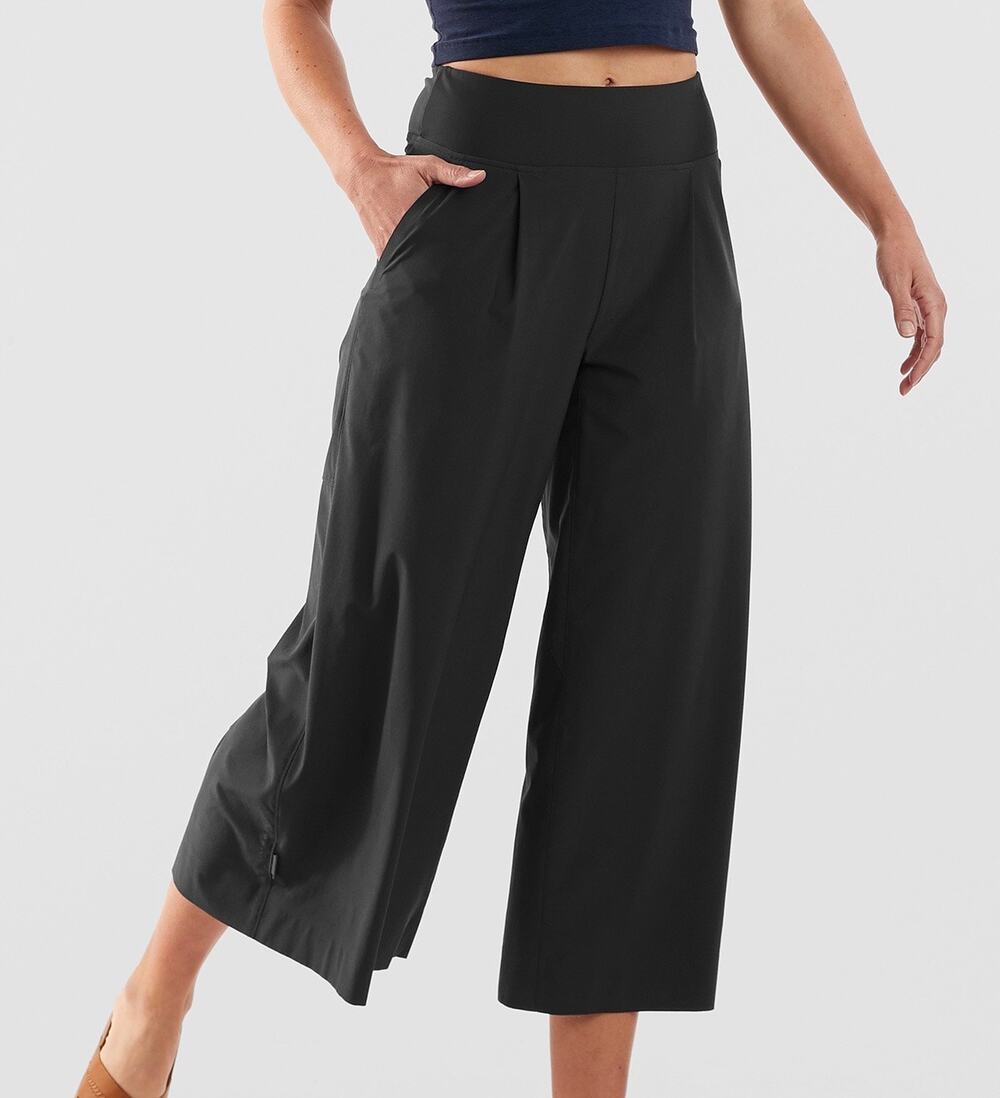 TITLE NINE Round Trip Wide Leg Crop Pants Black XL
